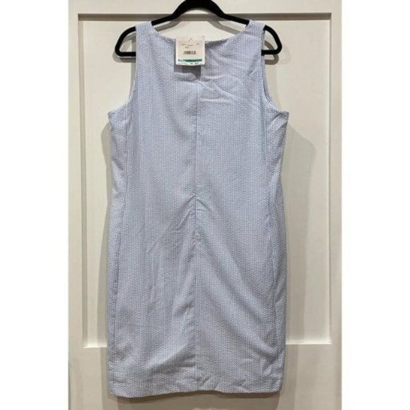 Pappagallo Seersucker Lace‎ Front Shift Dress - Size 16 - NWT - Picture 2 of 10